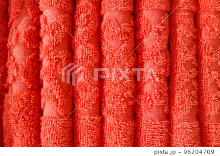 Stack of bath towels. Home textiles for spa treatments. Soft fluffy fabric. Stack of bath towels. Home textiles for spa treatments. Soft fluffy fabric. 96204709