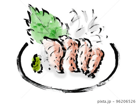 刺し身和風手描きイラスト 刺し身和風手描きイラスト 96206526
