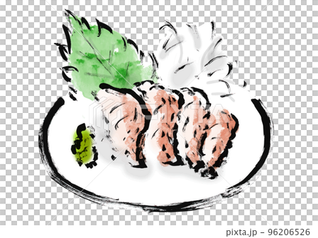 刺し身和風手描きイラスト 刺し身和風手描きイラスト 96206526