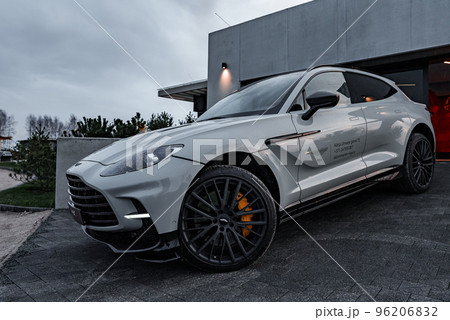 Aston Martins first SUV the DBX. Close up view of the Aston Martin 2022 DBX Aston Martins first SUV the DBX. Close up view of the Aston Martin 2022 DBX 96206832