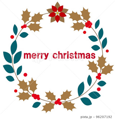 クリスマス　リース　ポインセチア　柊 96207192