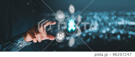Certification Assurance Guarantee, Person hand touching certificate icons on vr screen with blue bokeh background, Standards, ISO certification and standardization concept. Certification Assurance Guarantee, Person hand touching certificate icons on vr screen with blue bokeh background, Standards, ISO certification and standardization concept. 96207247