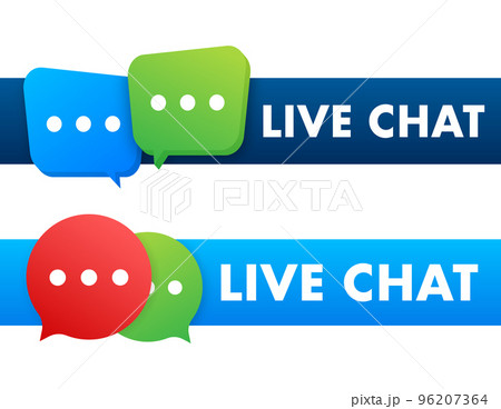 live chat. Support service. Live communication. Vector stock illustration. 96207364