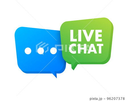 live chat. Support service. Live communication....のイラスト素材 [96207378] - PIXTA