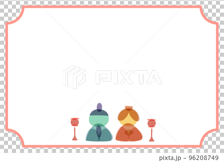 Hinamatsuri Illustration of a retro simple Hina doll Frame material Hinamatsuri Illustration of a retro simple Hina doll Frame material 96208749