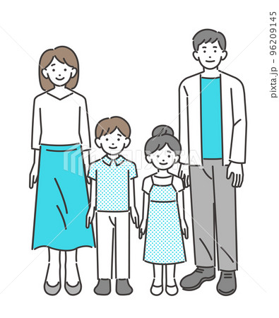 若い夫婦と幼い子供たちのベクターイラスト素材/子供/子育て 若い夫婦と幼い子供たちのベクターイラスト素材/子供/子育て 96209145