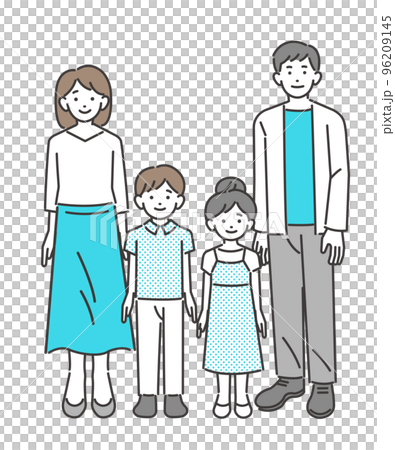 若い夫婦と幼い子供たちのベクターイラスト素材/子供/子育て 若い夫婦と幼い子供たちのベクターイラスト素材/子供/子育て 96209145