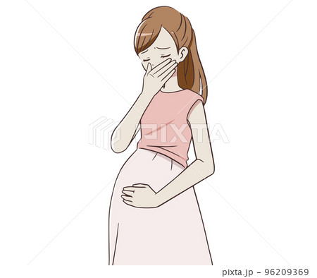 つわりで悩む妊婦 96209369