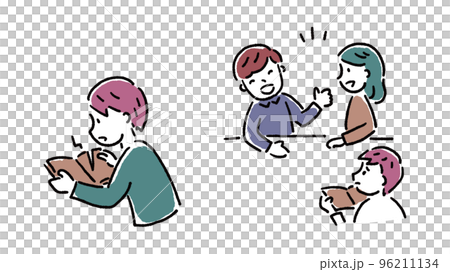 Children at Vector Library Children at Vector Library 96211134