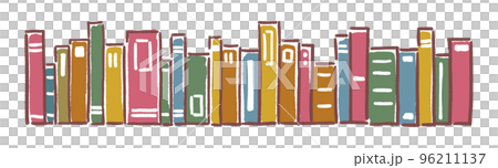 Lined up colorful books vector 96211137