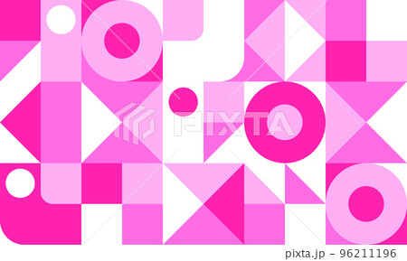 幾何学模様のデザイン。ピンクのジオメトリック。ベクター背景素材。 96211196