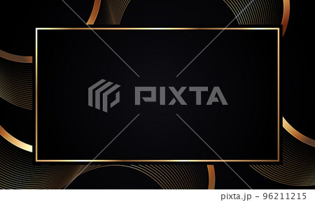 ラグジュアリーで優雅な背景素材。黒と金色の上品なアブストラクトな背景素材。 96211215