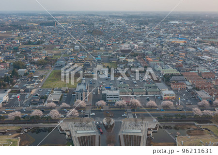 Aerial view of the Mito cityscape 96211631