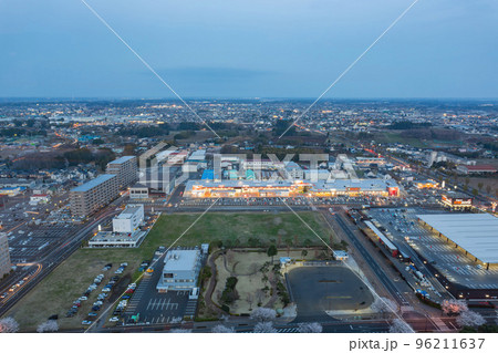 Aerial view of the Mito cityscape Aerial view of the Mito cityscape 96211637