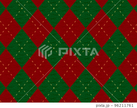アーガイル模様クリスマスイメージ緑と赤 96211761