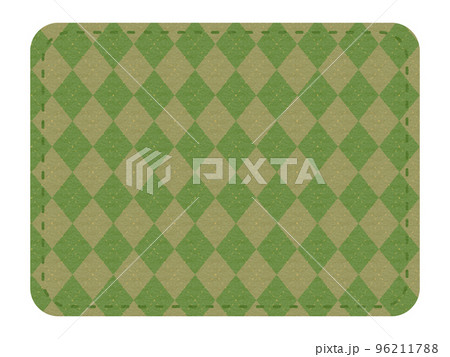 フェルトテクスチャ背景素材アーガイル模様グリーン 96211788