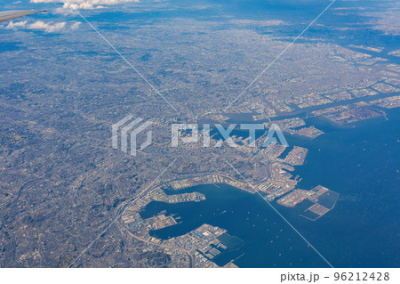Aerial view of the cityscape of Tokyo, Kawasaki, Yokohama, Chiba area 96212428