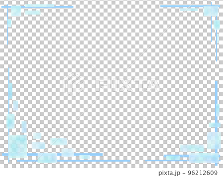 水色ブロックとラインのフレーム背景2 96212609