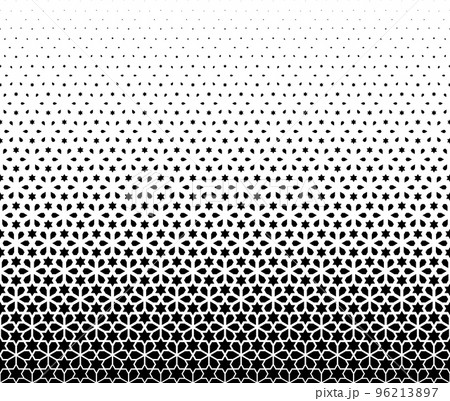 Geometric pattern of black figures on a white background. Seamless in one direction.SCALE method Geometric pattern of black figures on a white background. Seamless in one direction.SCALE method 96213897
