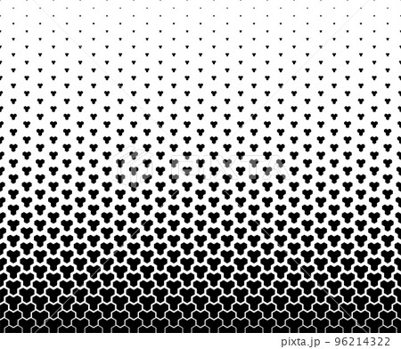 Geometric pattern of black figures on a white background. Seamless in one direction.SCALE method 96214322