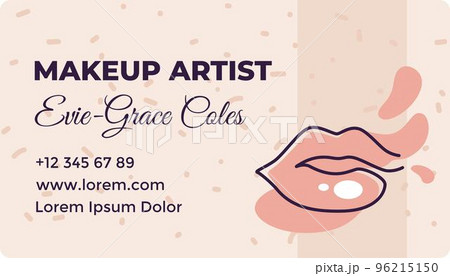 Makeup artist, business card with contact info 96215150