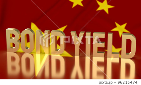 The gold bond yields on china flag background for business concept 3d rendering 96215474