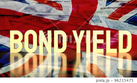 The gold bond yields on union jack flag background for business concept 3d rendering 96215475