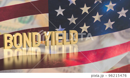 The gold bond yields on united states of america flag background for business concept 3d rendering The gold bond yields on united states of america flag background for business concept 3d rendering 96215476