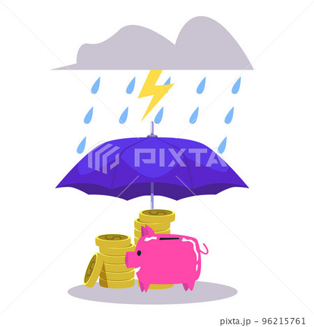 Savings insurance and protecting money banner vector illustration isolated. 96215761