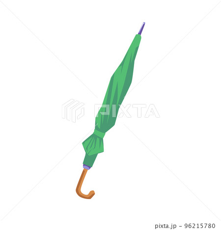Folded green umbrella flat style, vector illustration 96215780
