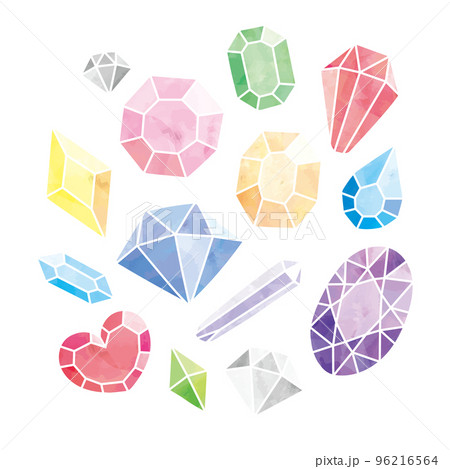宝石セット白背景 96216564