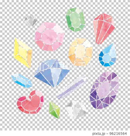 宝石セット白背景 96216564
