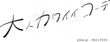 大人カワイイコーデ　筆ペン字　イラスト 96217030