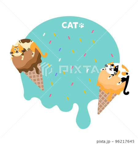 Cat head emoji vector. Pet orange cat ice cream vector illustration. 96217645