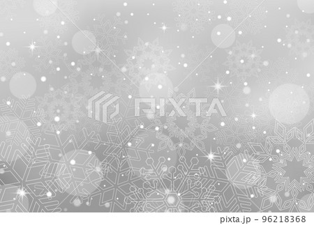 雪の結晶とキラキラした銀色の背景素材 96218368