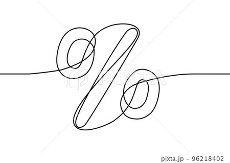 Percent vector continuous line drawing 96218402