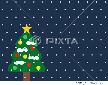 クリスマスツリーと夜の雪　4:3 96218779