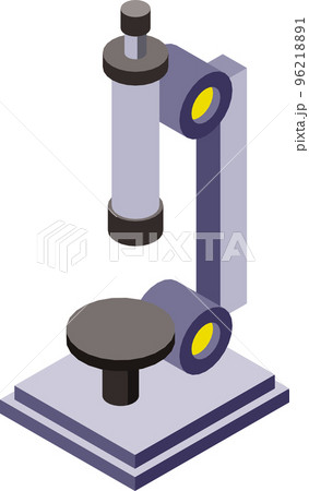 microscope illustration in 3D isometric style microscope illustration in 3D isometric style 96218891
