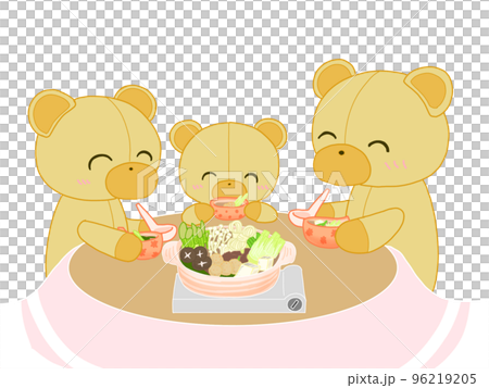 熊一家在享用火鍋 96219205