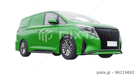 small commercial van for cargo transportation in cramped urban conditions. Courier car. A delivery service car with an inscription-free body for your own unique design. 3d rendering. 96219682