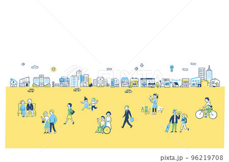 街並みとさまざまな人々 96219708