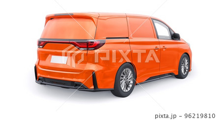 small commercial van for cargo transportation in cramped urban conditions. Courier car. A delivery service car with an inscription-free body for your own unique design. 3d rendering. small commercial van for cargo transportation in cramped urban conditions. Courier car. A delivery service car with an inscription-free body for your own unique design. 3d rendering. 96219810