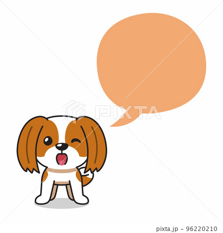 Cartoon character shih tzu dog with speech bubble 96220210