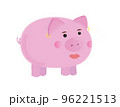 Pink pig with painted lips and earring 96221513