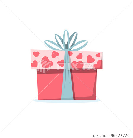 Gift icon with hearts decoration. Valentine day celebration 96222720