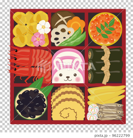 New Year's card material Rabbit Osechi New Year's card material Rabbit Osechi 96222799