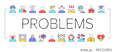 Psychological Problems Collection Icons Set Vector . Psychological Problems Collection Icons Set Vector . 96223891