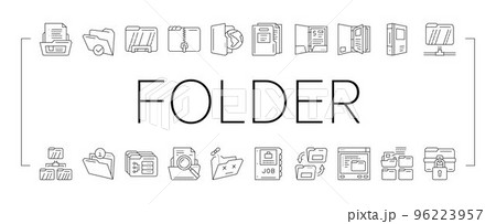 folder paper business file empty icons set vector folder paper business file empty icons set vector 96223957