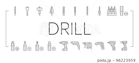drill equipment construction icons set vector drill equipment construction icons set vector 96223959