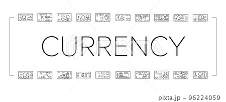 Currency International Finance Icons Set Vector 96224059